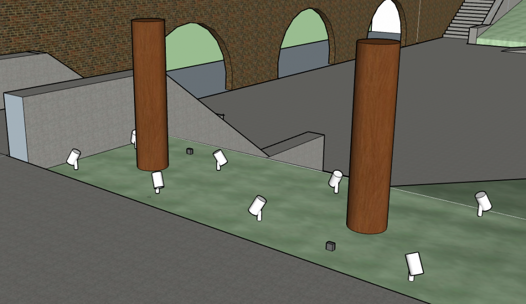 A computer rendering of the Union Outdoor Patio Lighting